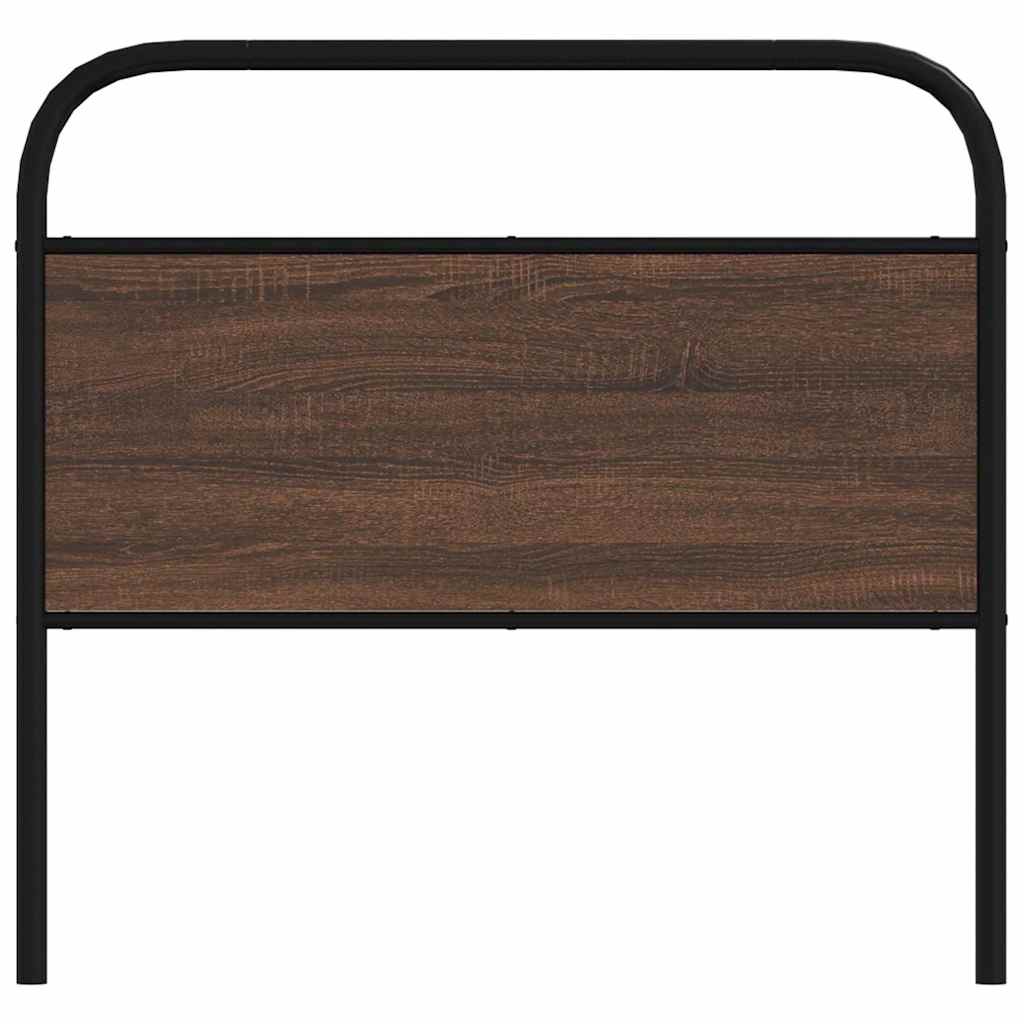 Brown Oak Steel & Engineered Wood Headboard - 90 cm