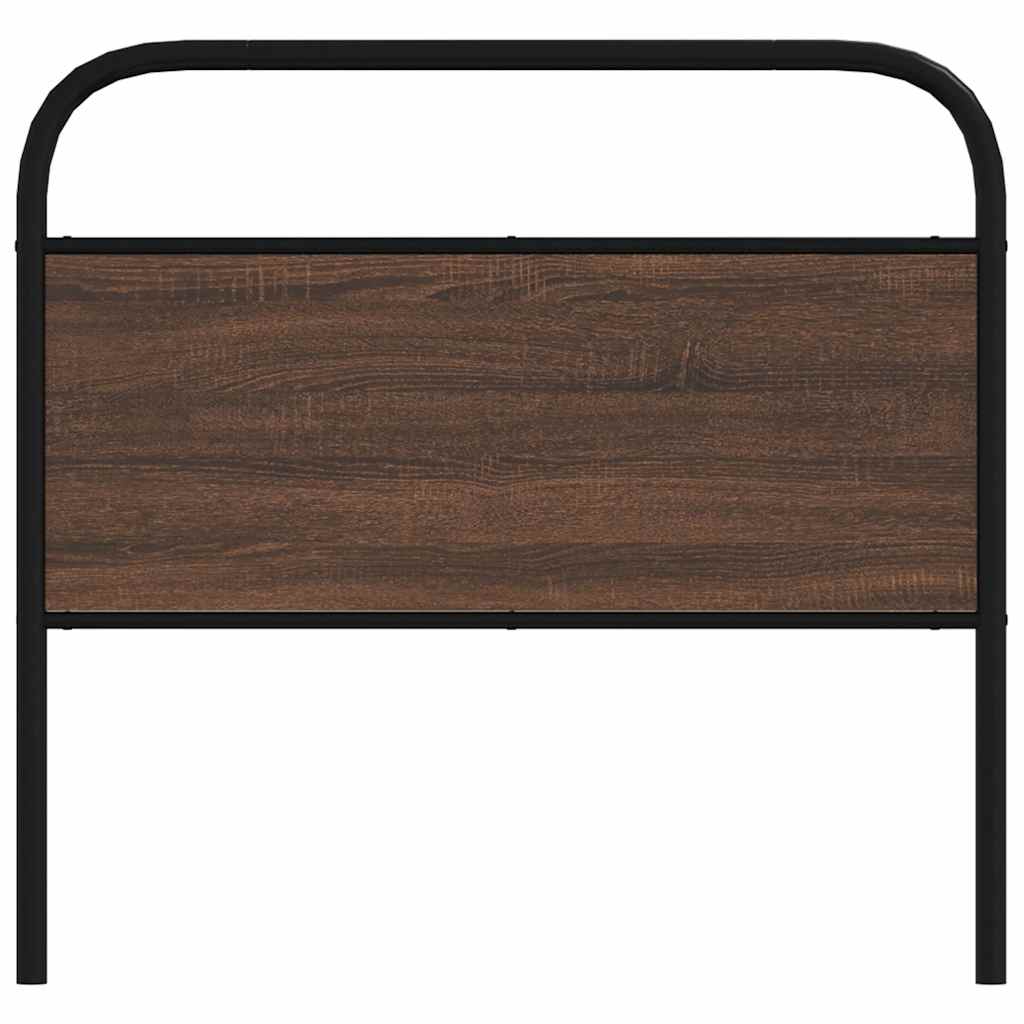 Brown Oak Headboard - 100 cm Steel & Engineered Wood Design