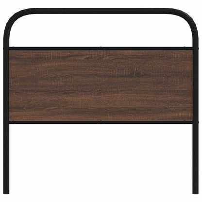 Brown Oak Headboard - 100 cm Steel & Engineered Wood Design