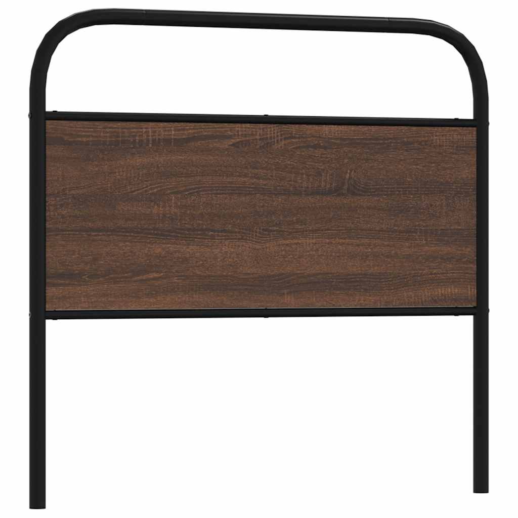 Brown Oak & Steel Headboard, 107 cm – Durable Engineered Wood