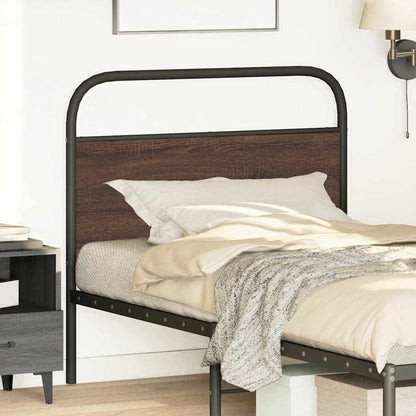 Brown Oak & Steel Headboard, 107 cm – Durable Engineered Wood