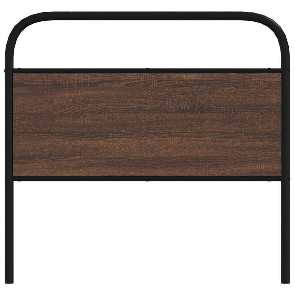 Brown Oak & Steel Headboard, 107 cm – Durable Engineered Wood