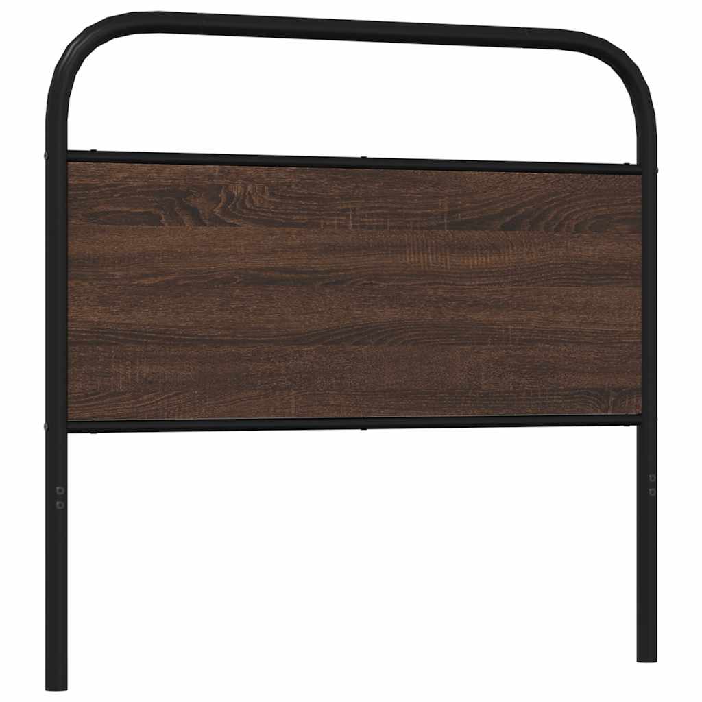 Brown Oak & Steel Headboard, 107 cm – Durable Engineered Wood