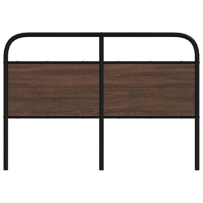 Brown Oak & Steel Headboard - 120 cm, Durable Engineered Wood