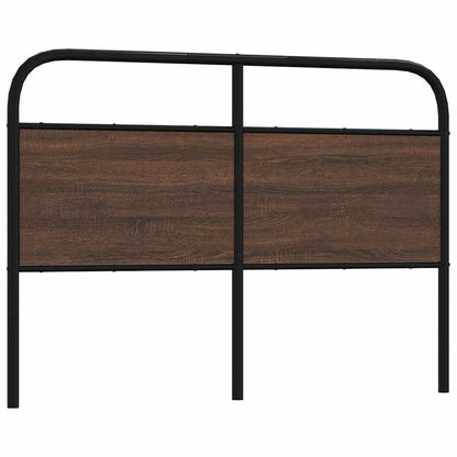 Brown Oak Headboard, 135cm, Steel & Engineered Wood