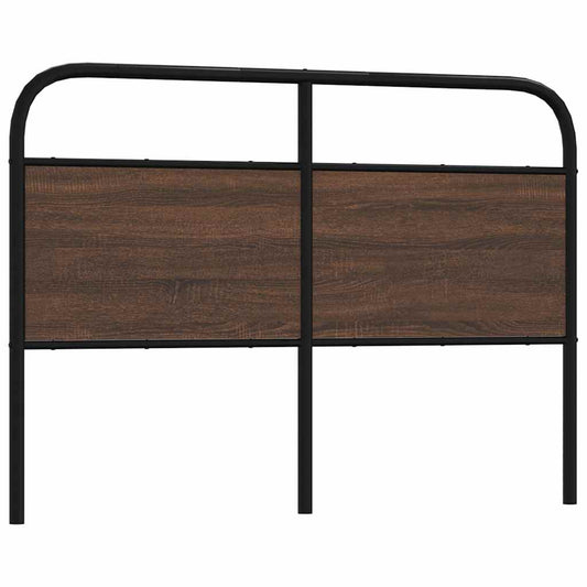 Brown Oak Headboard, 135cm, Steel & Engineered Wood