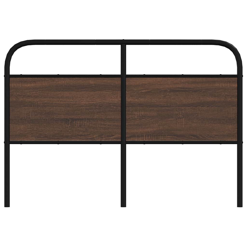 Brown Oak Headboard, 135cm, Steel & Engineered Wood