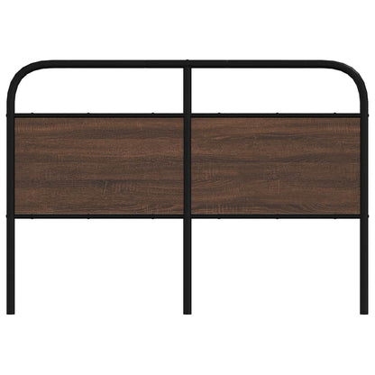 Brown Oak Headboard, 135cm, Steel & Engineered Wood