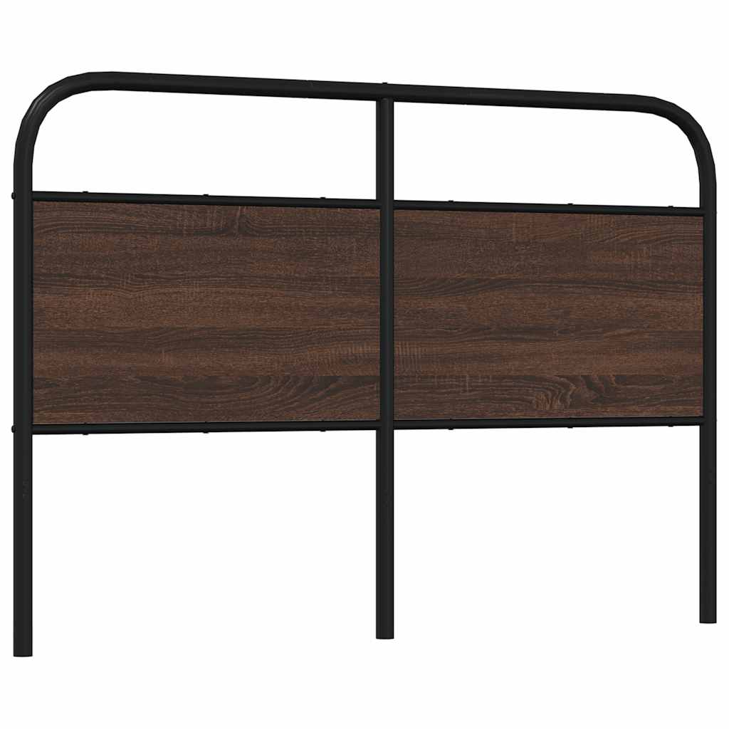 Brown Oak Headboard, 135cm, Steel & Engineered Wood