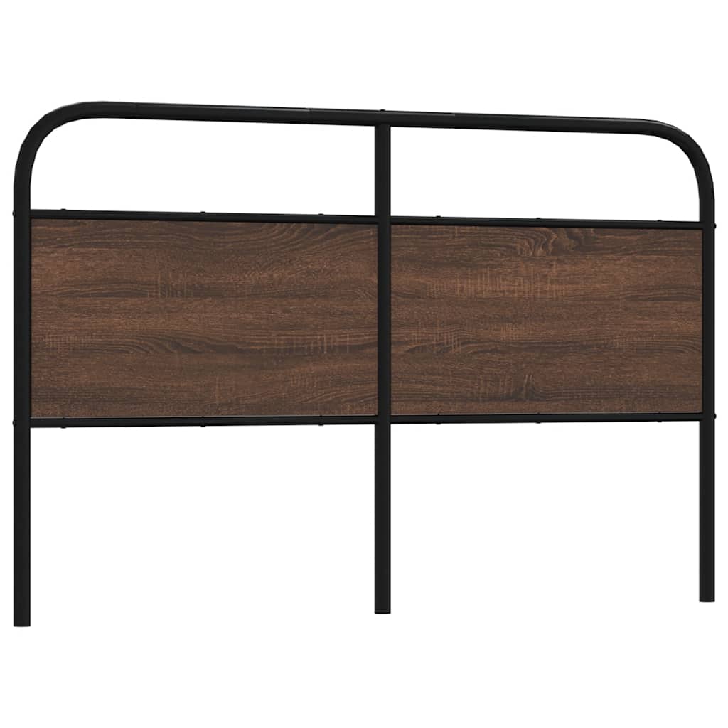 Brown Oak Headboard 150 cm - Steel & Engineered Wood Design
