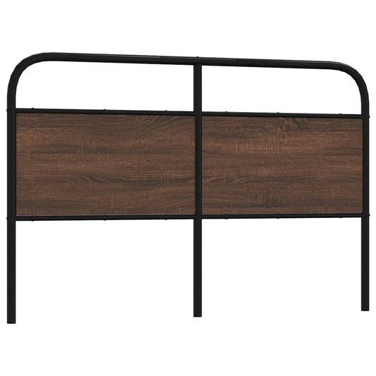 Brown Oak Headboard 150 cm - Steel & Engineered Wood Design