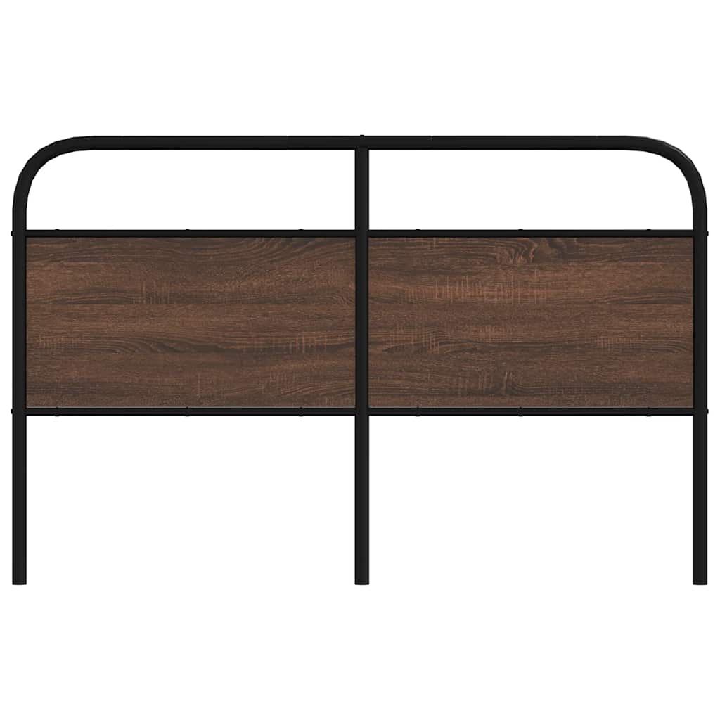Brown Oak Headboard 150 cm - Steel & Engineered Wood Design