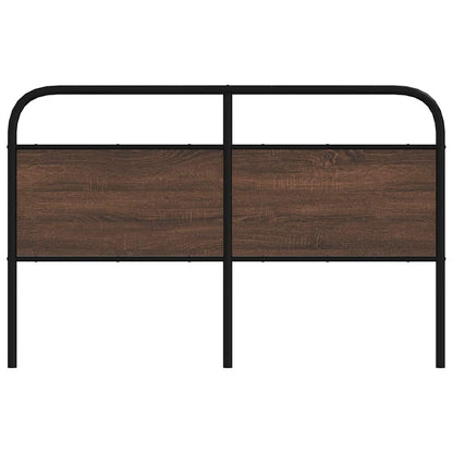 Brown Oak Headboard 150 cm - Steel & Engineered Wood Design