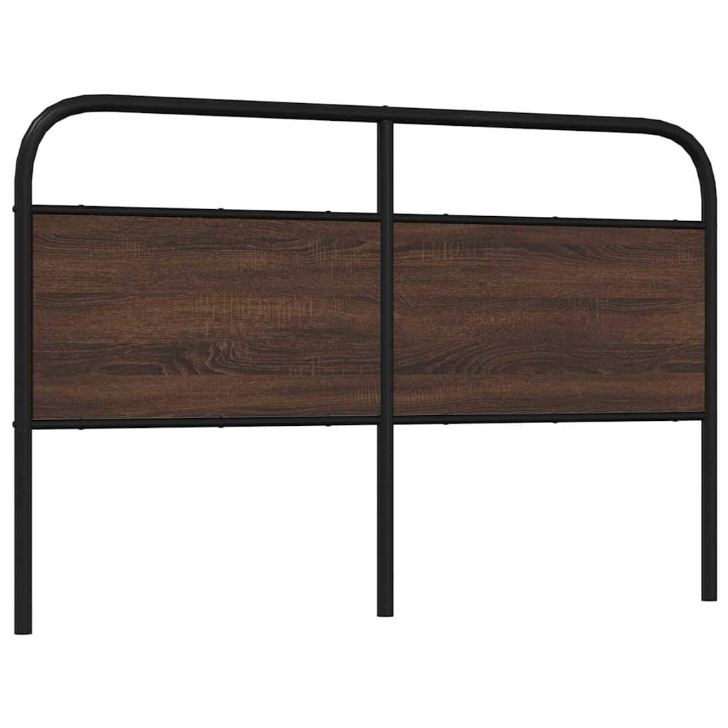 Brown Oak Headboard 150 cm - Steel & Engineered Wood Design