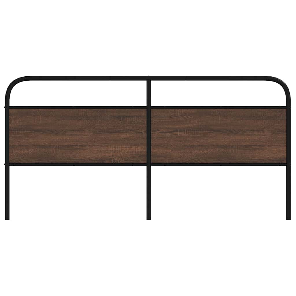 Brown Oak Headboard 190cm | Steel & Engineered Wood Design