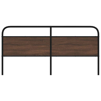 Brown Oak Headboard 190cm | Steel & Engineered Wood Design