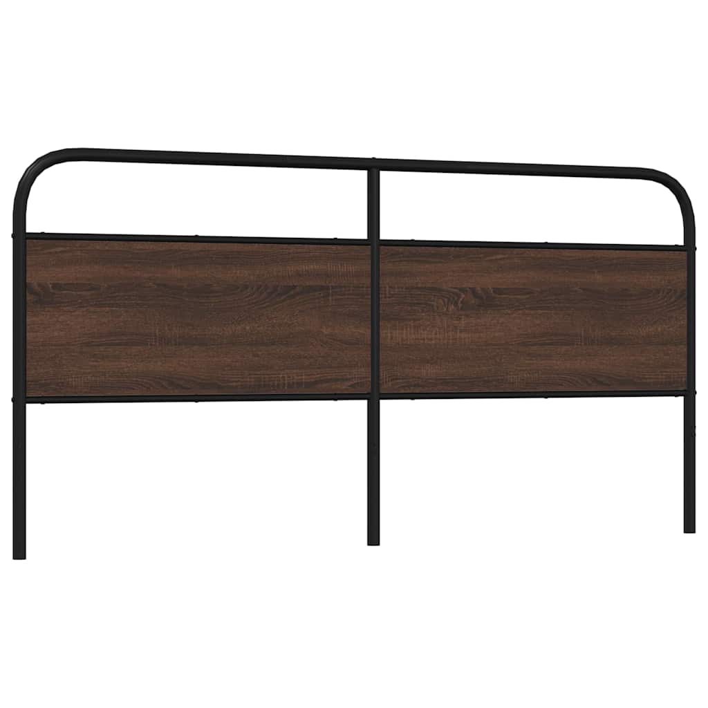 Brown Oak Headboard 190cm | Steel & Engineered Wood Design