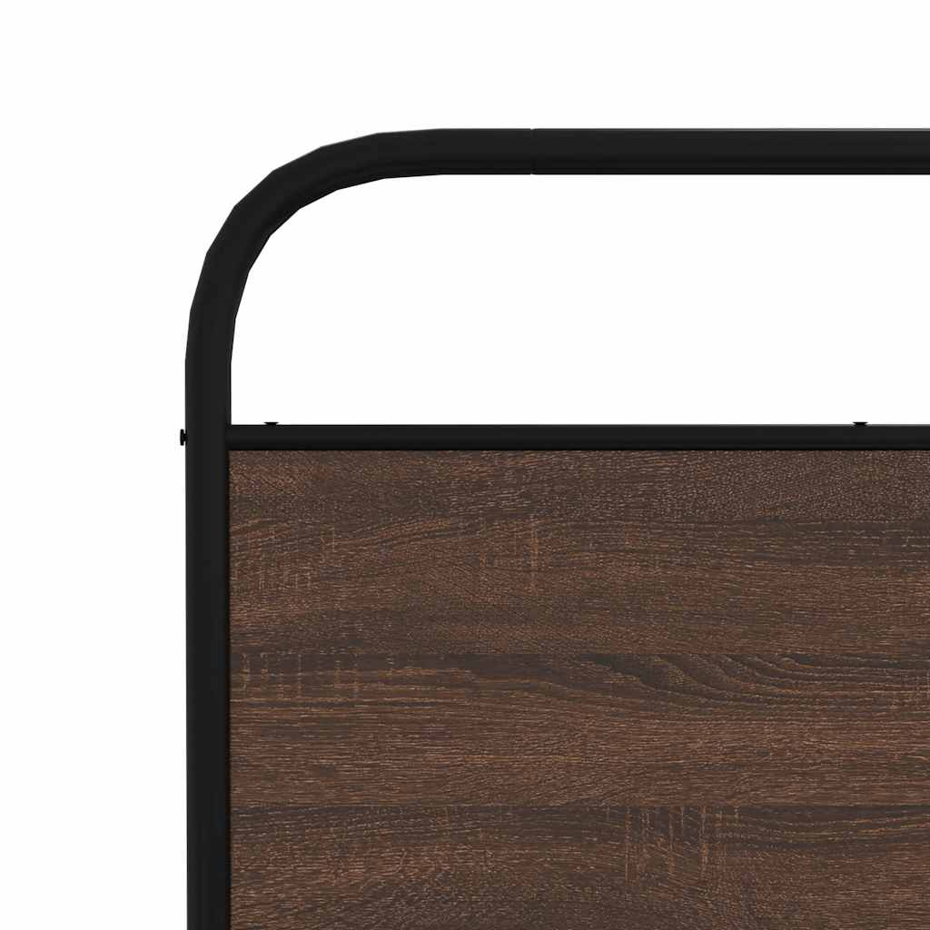 Brown Oak Headboard 190cm | Steel & Engineered Wood Design
