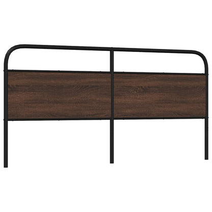 Brown Oak Headboard 200 cm - Steel & Engineered Wood Design