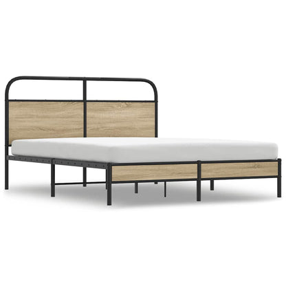 Bed Frame Without Mattress 160x200 cm Smoked Oak Engineered Wood