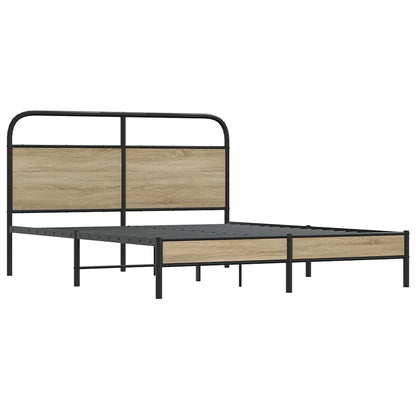 Bed Frame Without Mattress 160x200 cm Smoked Oak Engineered Wood