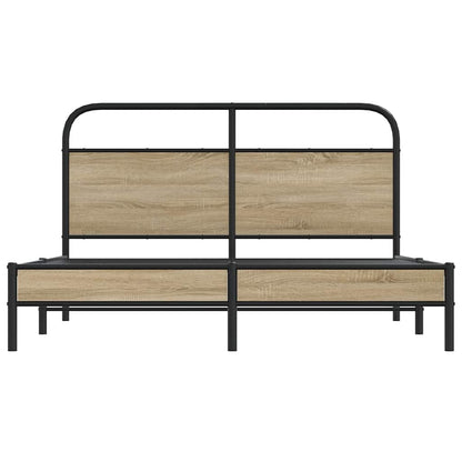 Bed Frame Without Mattress 160x200 cm Smoked Oak Engineered Wood