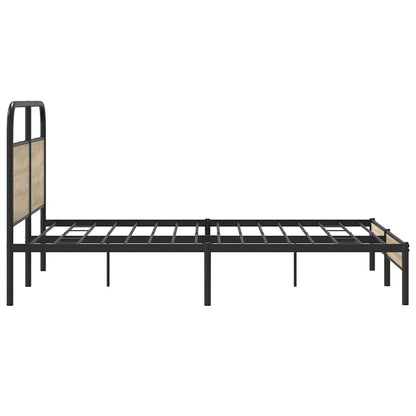 Bed Frame Without Mattress 160x200 cm Smoked Oak Engineered Wood