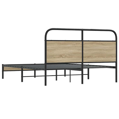 Bed Frame Without Mattress 160x200 cm Smoked Oak Engineered Wood
