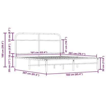 Bed Frame Without Mattress 160x200 cm Smoked Oak Engineered Wood