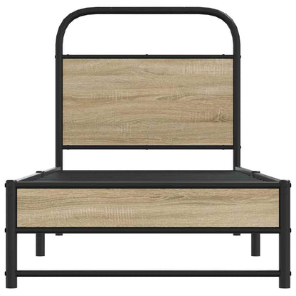 80x200 cm Smoked Oak Bed Frame, Engineered Wood (No Mattress)