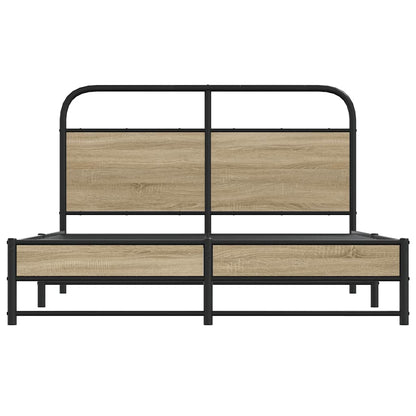 Bed Frame Without Mattress 140x190 cm Smoked Oak Engineered Wood