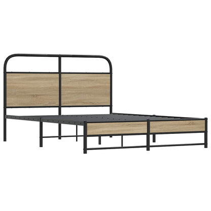 Bed Frame Without Mattress 140x200 cm Smoked Oak Engineered Wood