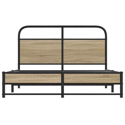 Bed Frame Without Mattress 140x200 cm Smoked Oak Engineered Wood