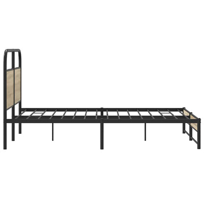 Bed Frame Without Mattress 140x200 cm Smoked Oak Engineered Wood