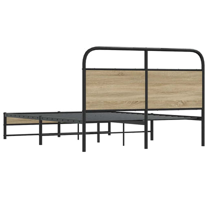 Bed Frame Without Mattress 140x200 cm Smoked Oak Engineered Wood