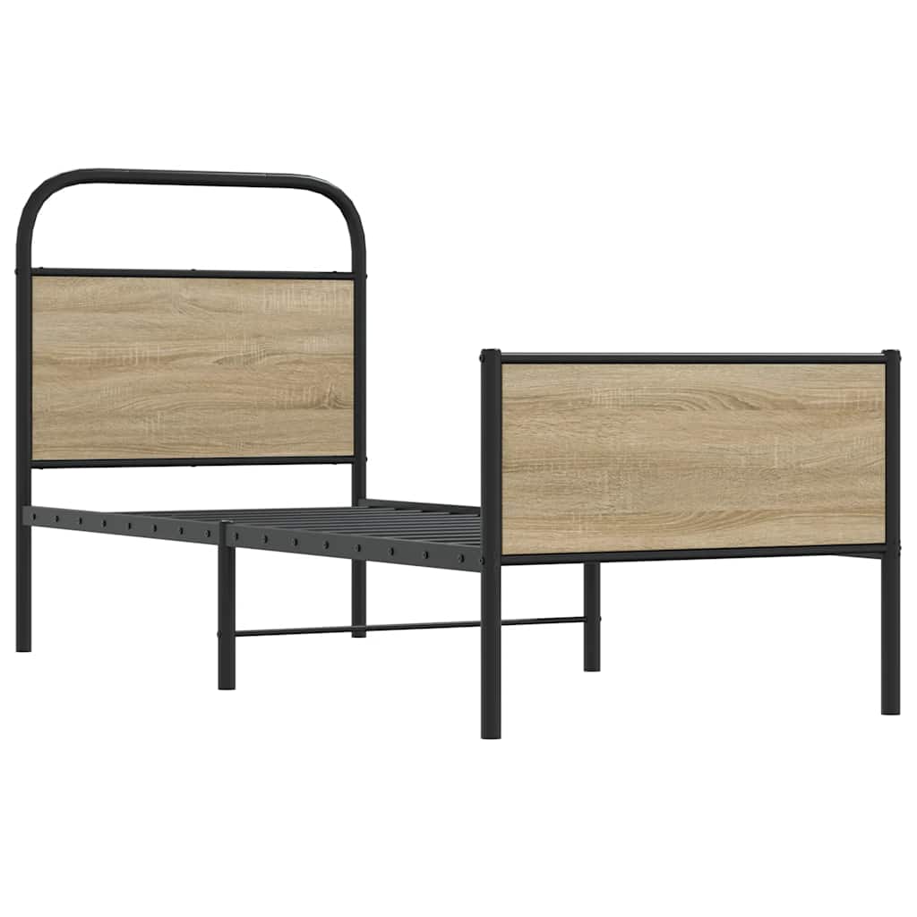 Sonoma Oak Engineered Wood Bed Frame 75x190 cm (No Mattress)