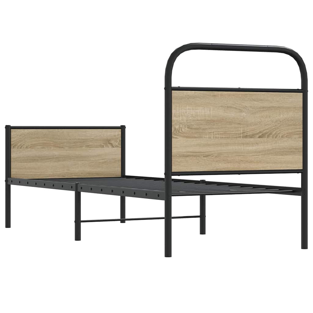 Sonoma Oak Engineered Wood Bed Frame 75x190 cm (No Mattress)