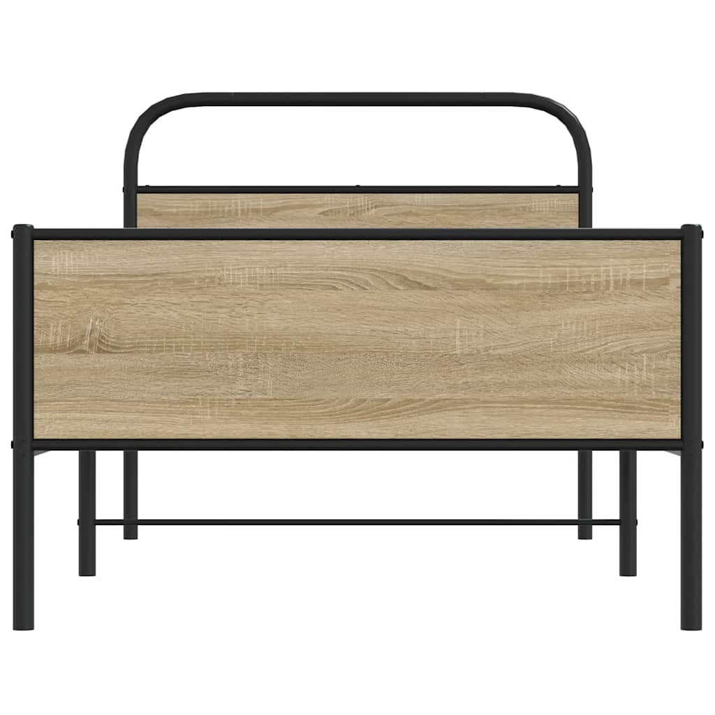 Sonoma Oak Engineered Wood Bed Frame 90x190 cm - No Mattress