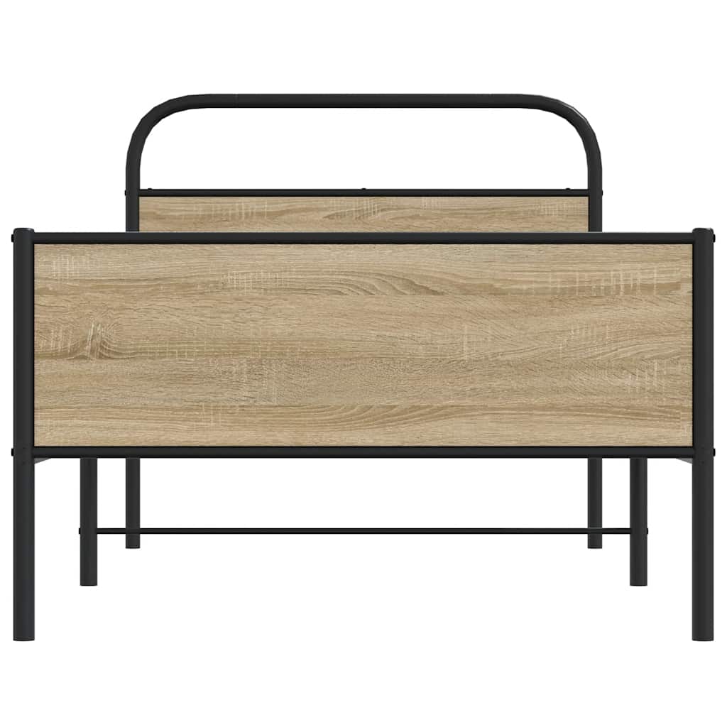 Sonoma Oak Bed Frame 107x203 cm - Sturdy Engineered Wood