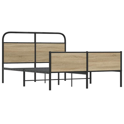 Bed Frame without Mattress 120x190 cm Sonoma Oak Engineered Wood