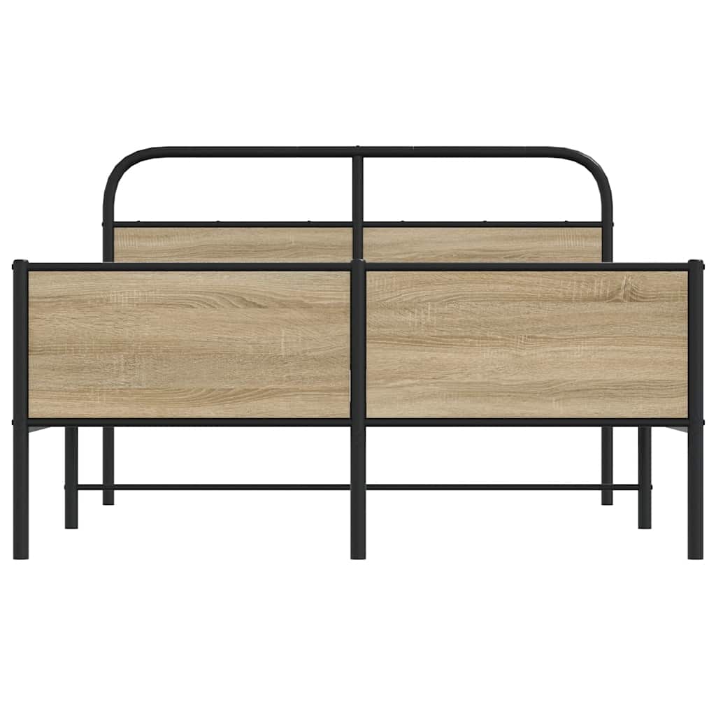 Bed Frame without Mattress 120x190 cm Sonoma Oak Engineered Wood