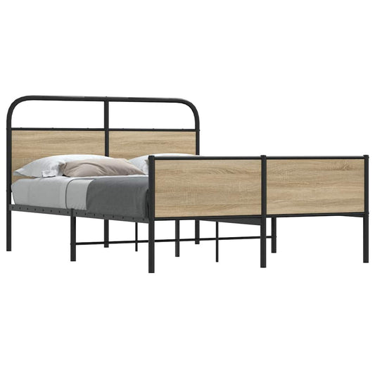 Bed Frame without Mattress 120x190 cm Sonoma Oak Engineered Wood