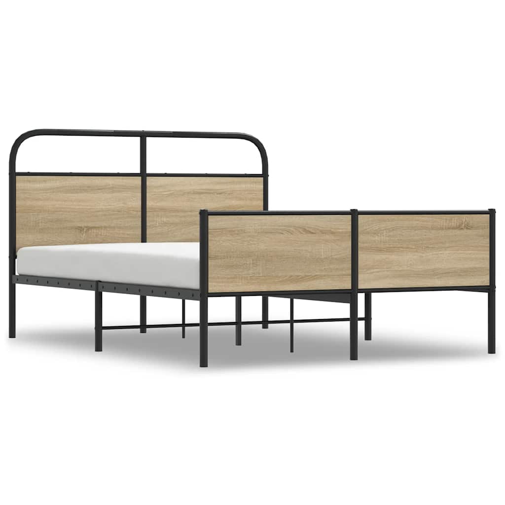 Sonoma Oak 120x200 cm Bed Frame, Engineered Wood, No Mattress