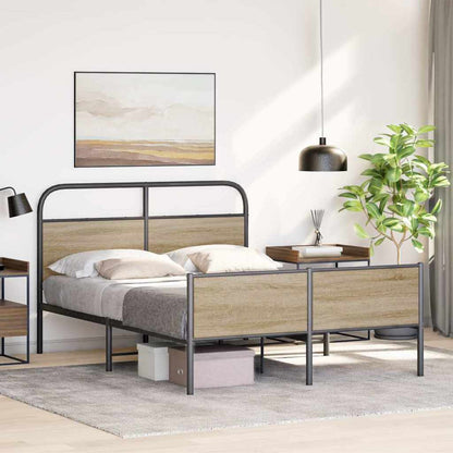 Sonoma Oak 120x200 cm Bed Frame, Engineered Wood, No Mattress