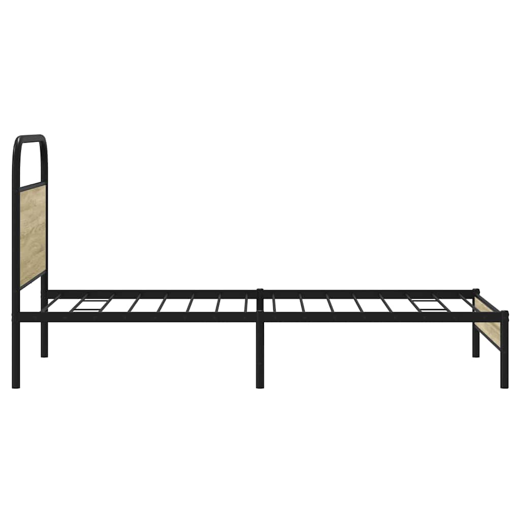 Sonoma Oak Single Bed Frame 90x190 cm - Engineered Wood Finish