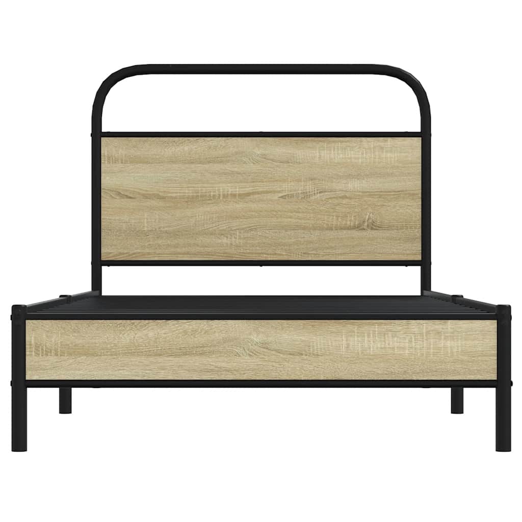 Sonoma Oak Bed Frame 100x190 cm - Engineered Wood, No Mattress