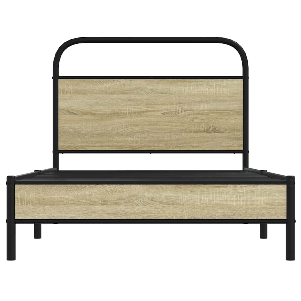 Sonoma Oak Bed Frame 100x200 cm - Engineered Wood, No Mattress