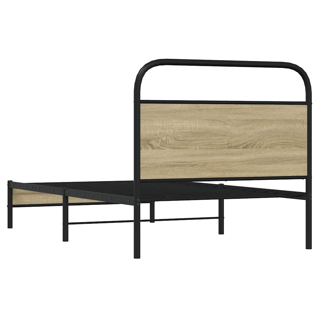 Sonoma Oak Bed Frame 107x203 cm - Engineered Wood, No Mattress