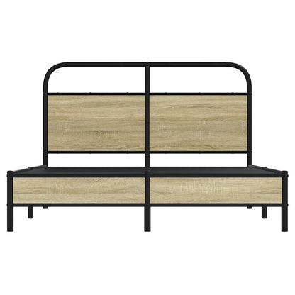 Sonoma Oak Engineered Wood Double Bed Frame 135x190 cm