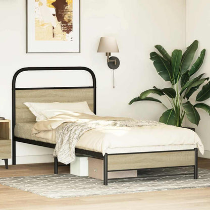 Sonoma Oak Small Single Bed Frame 75x190 cm - Engineered Wood